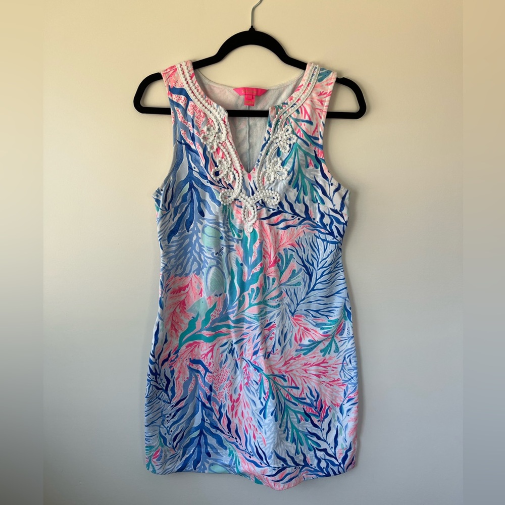 Lilly Pulitzer Harper shift dress EUC sz Small Kaleidoscope Coral